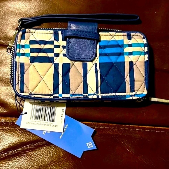 🆕 Vera Bradley Blue and Beige Smartphone Wristlet NWT - Picture 9 of 9